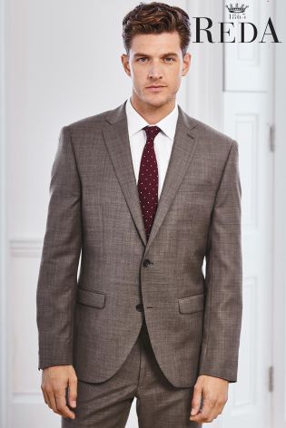 Taupe Signature Tailored Fit Suit Jacket